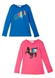 Meisjes longsleeve (set van 2) van biologisch katoen, bonprix