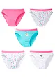 Meisjes slip (set van 5) met biologisch katoen, bonprix