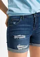 Jeans short met destroyed effecten en mid waist, bonprix