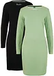 Accentuerende jersey jurk (set van 2), bonprix