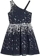 Meisjes feestelijke one shoulder jurk met pailletten, bpc bonprix collection