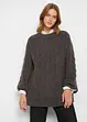 Oversized trui met kabelpatroon, bonprix