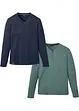Henley longsleeve (set van 2) van biologisch katoen, bonprix