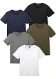 T-shirt met V-hals (set van 5), bonprix