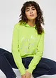 Trendy sweater met statement print en capuchon, bonprix