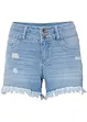 Jeans short met rafelige randen, RAINBOW