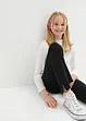 Meisjes broek met wijd uitlopende pijpen en splitten, bonprix