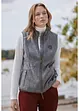 Mouwloos fleece vest met contrastkleurige paspels, bonprix