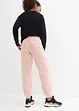 Fleece joggingbroek met boorden, bonprix