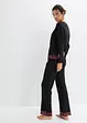 Pyjama met viscose en tweekleurige kant (2-dlg.), bpc bonprix collection