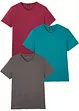 T-shirt met V-hals (set van 3), bonprix