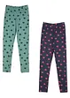 Meisjes legging met biologisch katoen (set van 2), bonprix