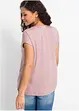 Soepelvallende, satijnen blouse met oversized schouders, bonprix