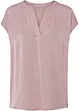 Soepelvallende, satijnen blouse met oversized schouders, bonprix