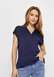 Soepelvallende, satijnen blouse met oversized schouders, bonprix