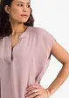 Soepelvallende, satijnen blouse met oversized schouders, bonprix