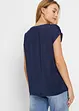 Soepelvallende, satijnen blouse met oversized schouders, bonprix