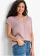 Soepelvallende, satijnen blouse met oversized schouders, bonprix