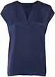 Soepelvallende, satijnen blouse met oversized schouders, bonprix
