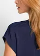 Soepelvallende, satijnen blouse met oversized schouders, bonprix