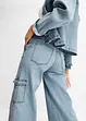 Cargo jeans mid waist, wid leg, bonprix