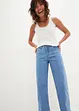 Wide leg mid waist jeans, cropped, bonprix