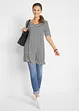 Lange shirt tuniek, korte mouw, bonprix