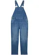 Meisjes denim tuinbroek, mid waist, bonprix