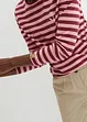 Gestreepte longsleeve met borduursel, bonprix