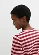 Gestreepte longsleeve met borduursel, bonprix