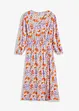Midi jurk met split van gestructureerde viscose, RAINBOW