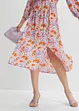 Midi jurk met split van gestructureerde viscose, RAINBOW