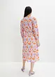 Midi jurk met split van gestructureerde viscose, RAINBOW