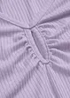Geribd shirt met V-hals, halflange mouw, bonprix