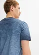 Henley shirt van biologisch katoen in washed out look, korte mouw, bonprix