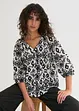 Gedessineerde blouse van katoen, 3/4 mouw, bonprix