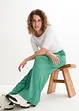 Wijde broek van gestructureerde jersey, high waist, bonprix