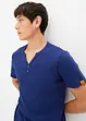 Geribd Henley shirt van biologisch katoen, korte mouw, John Baner JEANSWEAR