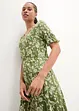 Jersey jurk met pofmouwen en volant, bonprix