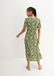 Jersey jurk met pofmouwen en volant, bonprix