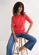 Shirt met boothals, halflange mouw, bonprix