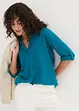 Blouse met linnen en 3/4 mouwen, bonprix