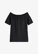 Carmen-shirt met kant en structuur, BODYFLIRT boutique