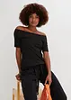 Carmen-shirt met kant en structuur, BODYFLIRT boutique