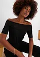 Carmen-shirt met kant en structuur, BODYFLIRT boutique
