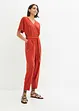 Jersey jumpsuit met structuur en strikceintuur, cropped, bpc bonprix collection