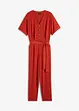 Jersey jumpsuit met structuur en strikceintuur, cropped, bpc bonprix collection