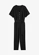 Jersey jumpsuit met structuur en strikceintuur, cropped, bpc bonprix collection