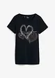 Katoenen shirt met hart, biologisch katoen, bonprix