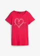 Katoenen shirt met hart, biologisch katoen, bonprix